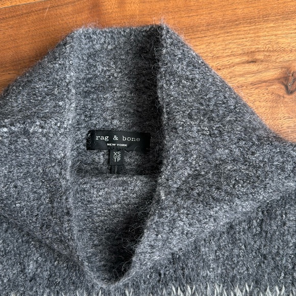 rag & bone / Wool Fuzzy Turtleneck / XS Grey Cream - Picture 5 of 6